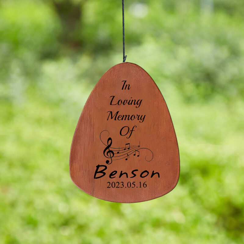 Personalized Wind Chime In Loving Memory With Note Melody Design