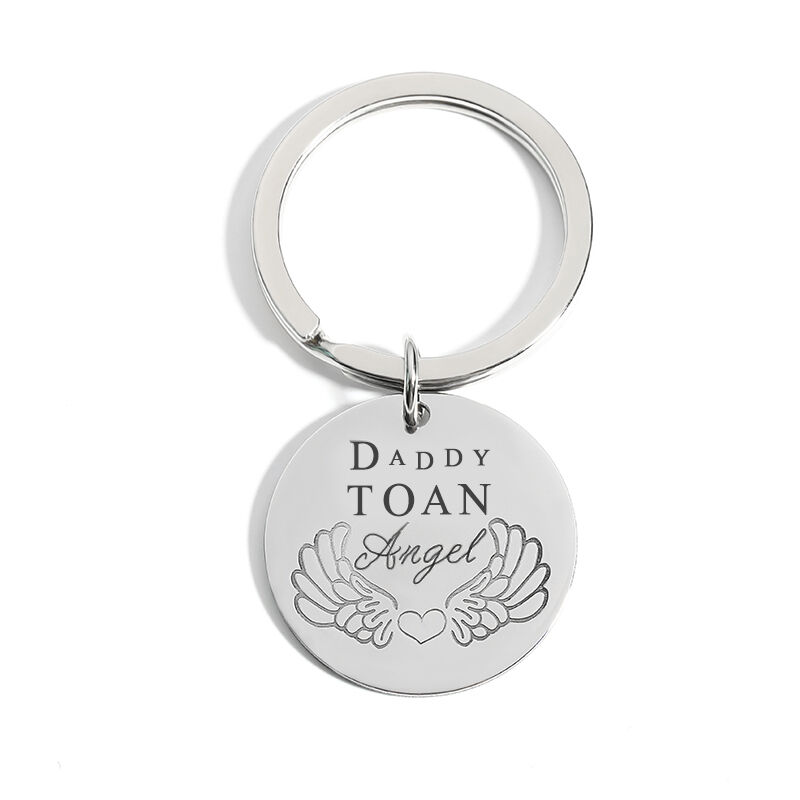 "Daddy To An Angel" Memorial Key Chain