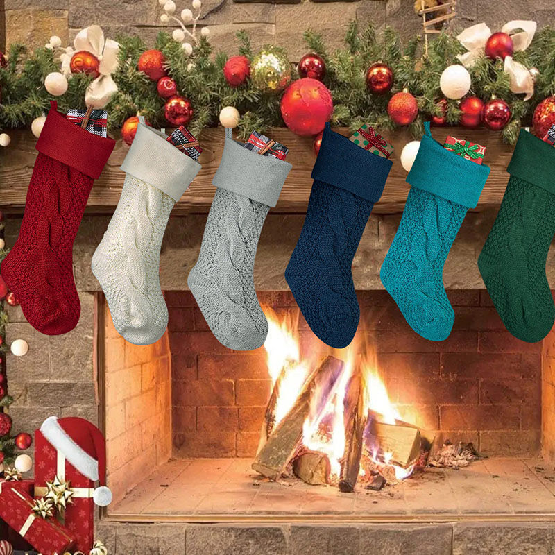Calcetín navideño chimenea personalizado de nombre multiples colores regalo para niños