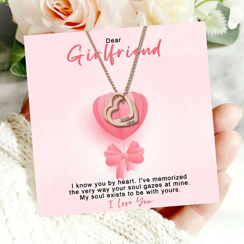 Personalized Name Necklace Gift for Dear Girlfriend "I Know You by Heart"