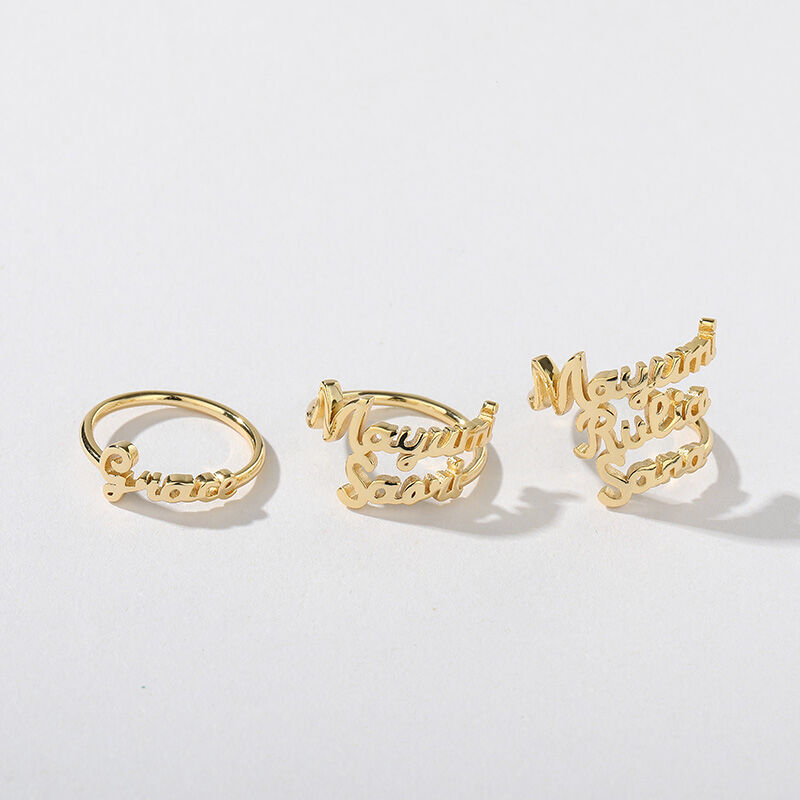 Personalized Name Ring with Smooth Circle Shaped Creative Gift for Her