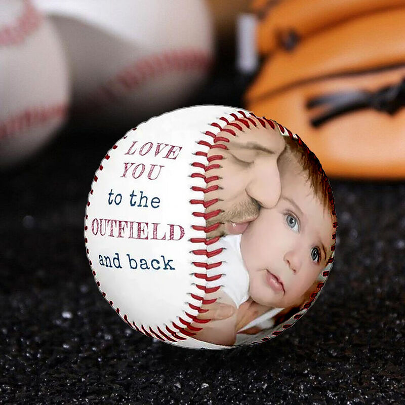 Gepersonaliseerd honkbal met foto's cadeau voor vader