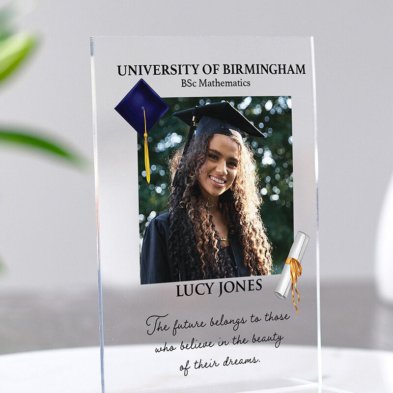 Personalized Acrylic Plaque Custom Photo Design Warm Graduation Gift for Loved One