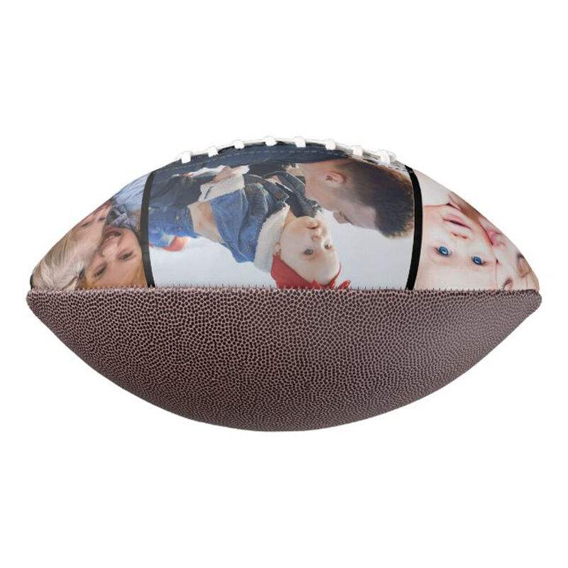 Ballon de rugby personnalisé avec photos et nom comme cadeau pour papa
