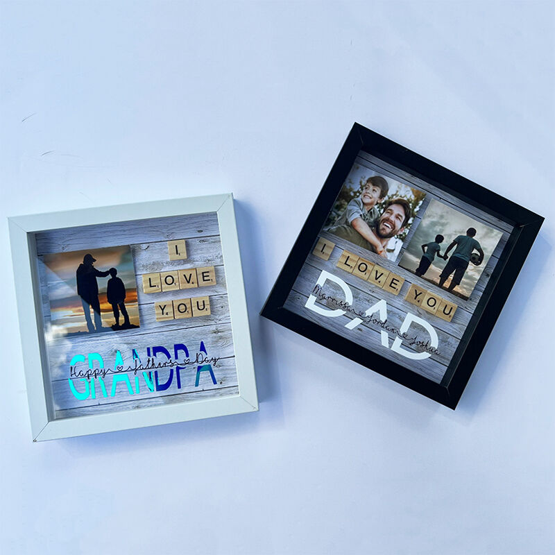 Personalized Frame Custom Photo and Name I Love You Puzzle Sign Design Attractive Father's Day Gift