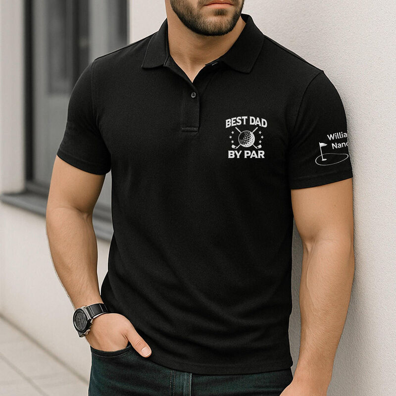 Personalized Name Embroidered Polo Shirt Heartwarming Gift for Father's Day