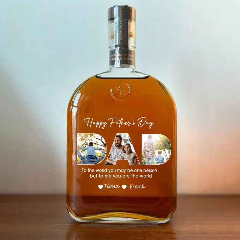 Botella de whisky con foto personalizada: un regalo precioso para papá