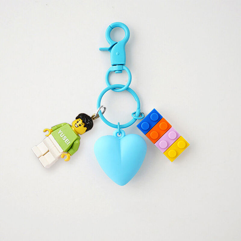 名前入り カラフル ミニフィグ キーホルダー オーダーメイド
