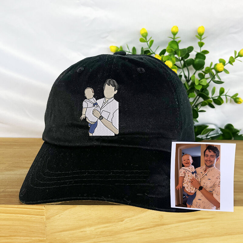 Gepersonaliseerde hoed Custom geborduurde kleurenfoto ontwerp Perfect cadeau voor vaderdag