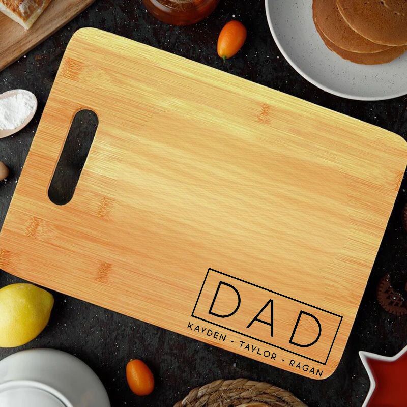 Personalized Name Square Charcuterie Board Simple Father's Day Present