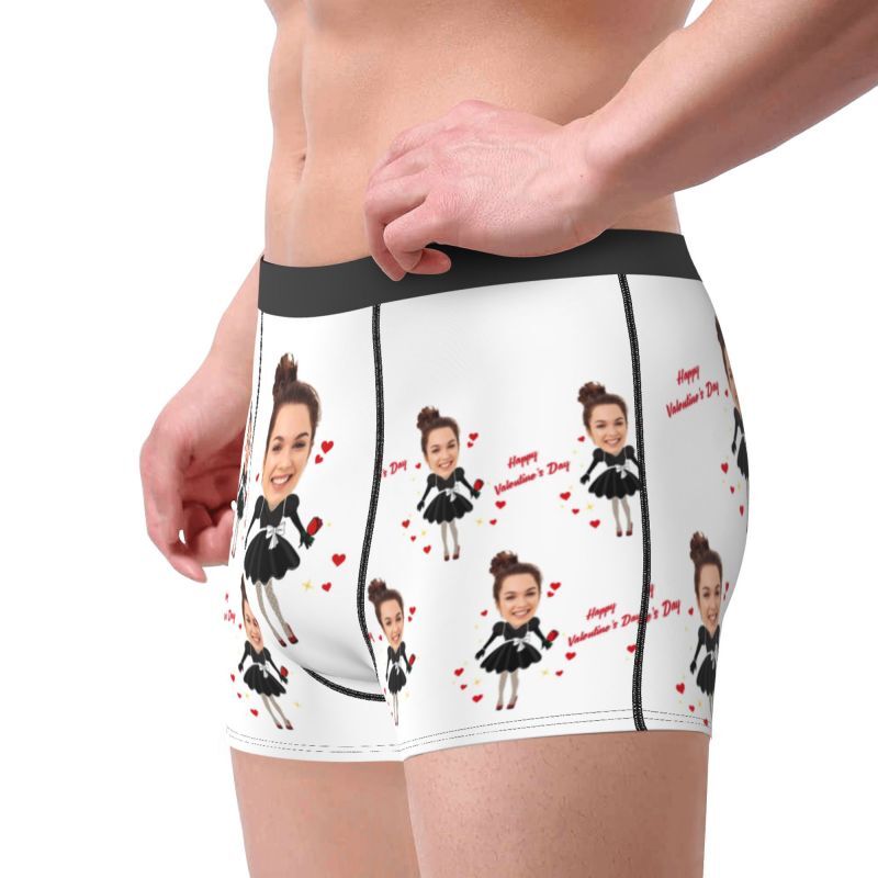 Boxer personnalisé avec photo pour homme, cadeau romantique pour petit ami