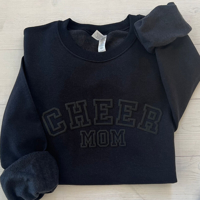 Sweatshirt personnalisé imprimé Cheer Mom avec messages personnalisés Cadeau créatif pour la fête des mères