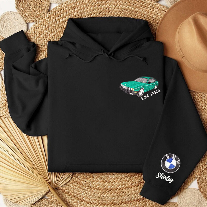 Sudadera con capucha bordada con foto de coche personalizada y logotipo opcional Regalo perfecto para los amantes de los coches