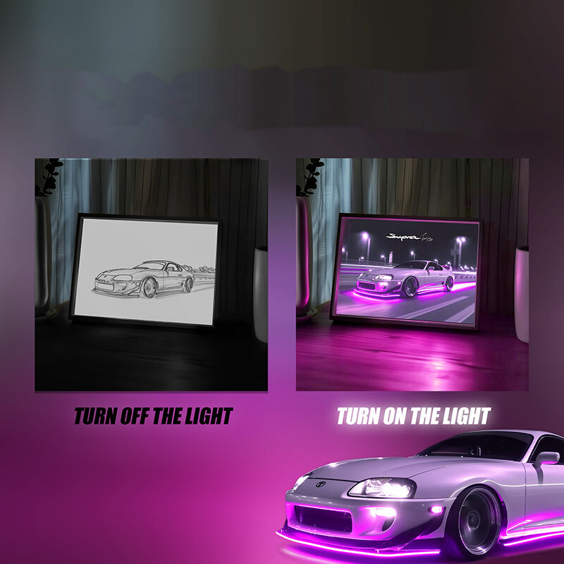 Personalized Picture Frame Lamp Cool Gift for Car Lover