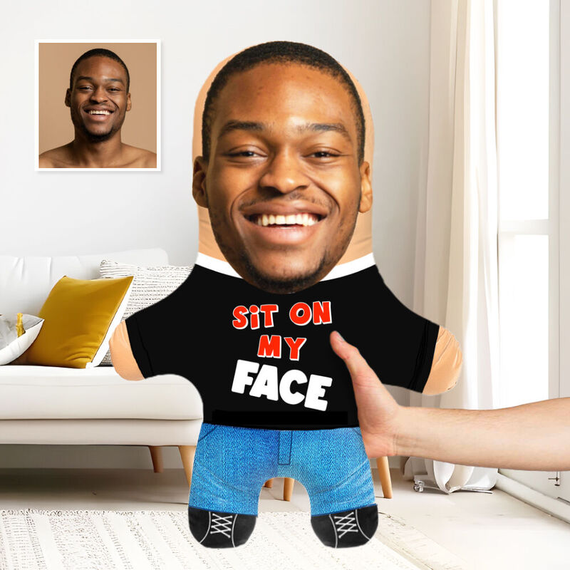 Custom Face Pillow Sit on My Face Photo Pillow Funny Gift for Friend