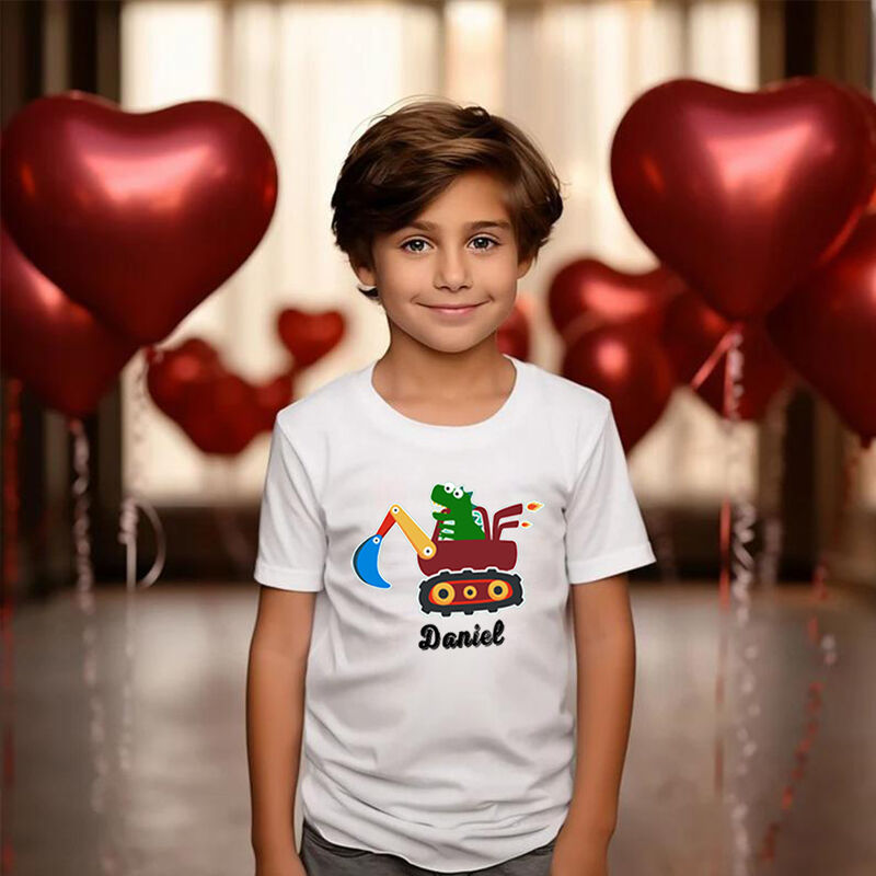 Camiseta infantil personalizada con nombre personalizado y bonito estampado de dibujos animados, regalo para niños