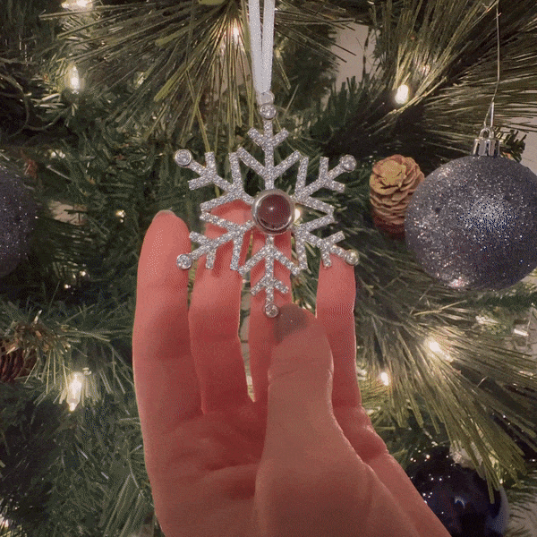 雪柄 写真入り 投影 クリスマス オーナメント オリジナル