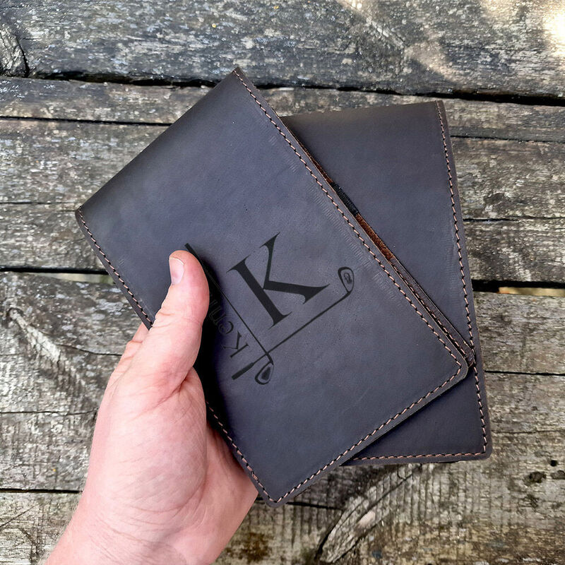 Portatarjetas de golf personalizado grabable con letra y nombre, regalo para entusiastas del golf