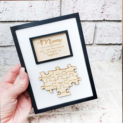 Personalized Mom Puzzle Sign Frame With Kids Names