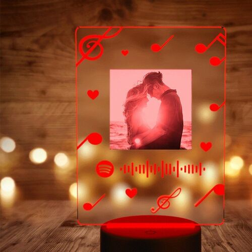 Lampada Personalizzata con Foto e Spotify Codice