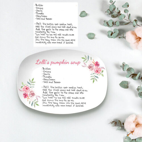 Custom Text and Photo Plate Rememberance Gift for Grandmother