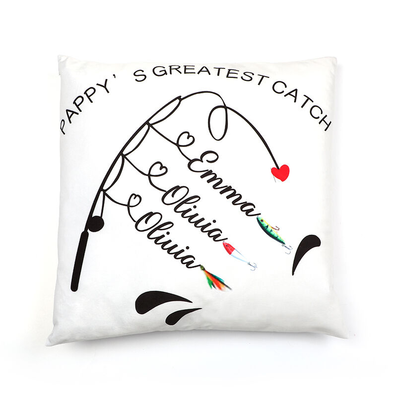 "Pappy's Greatest Catch" Custom Engraving Pillow