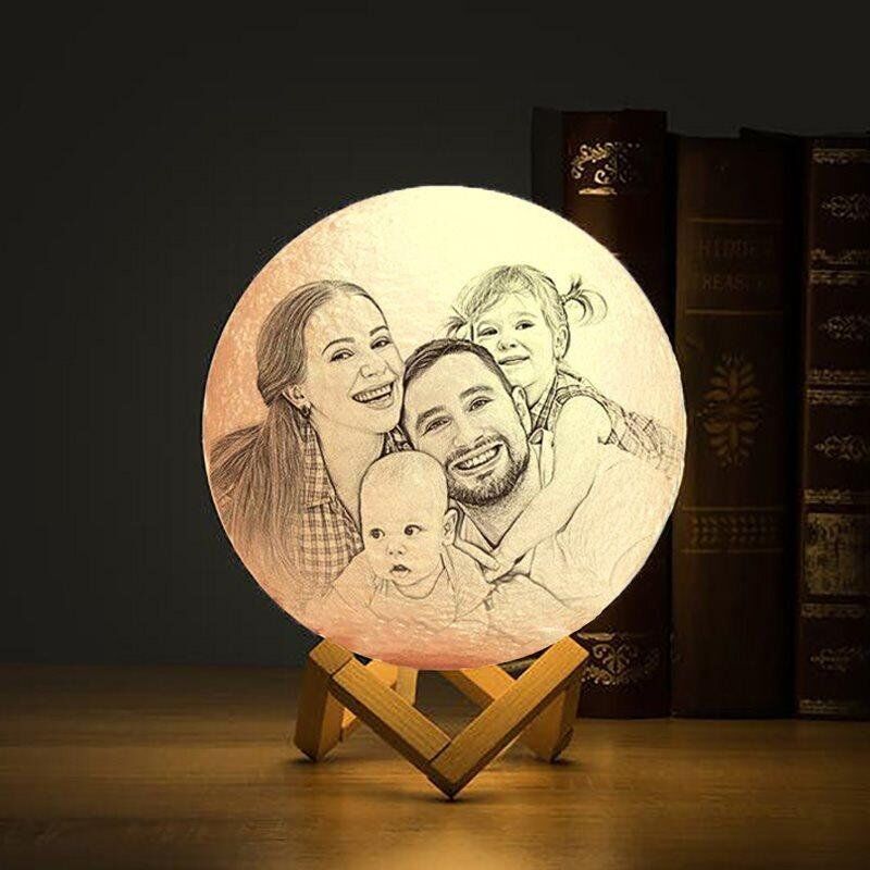 Lampe de lune - Nous sommes une famille - Cadeau pour la famille Personnalisé