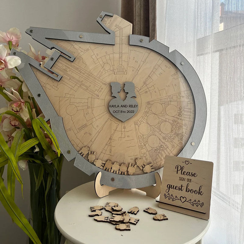 Livre D'or Personnalisable Pour 25ème Anniversaire - Avec Cœurs En Bois - Décoration Créative Pour Fête