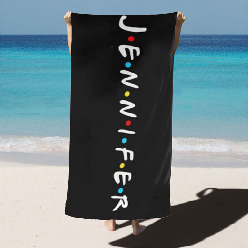 Personalized Name Beach Bath Towel Cool Gift for Birthday
