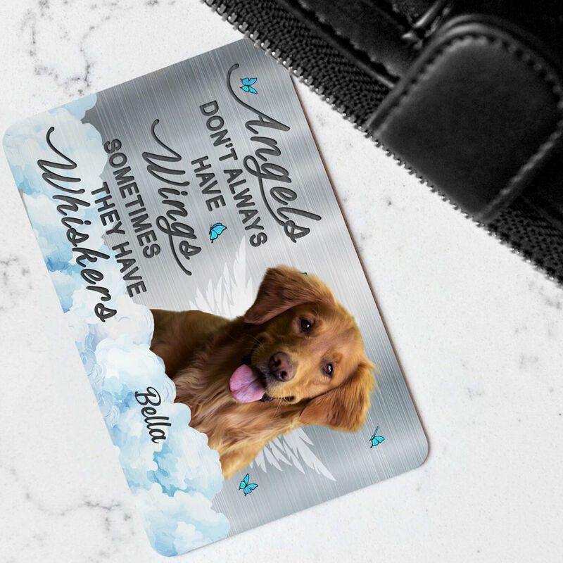 Personalized Aluminum Wallet Cards With Custom Photos In Memory Of Pets