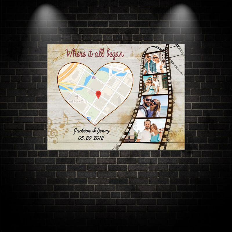 Personalized Picture Canvas Wall Art Films Design Style Precious Present for Couples
