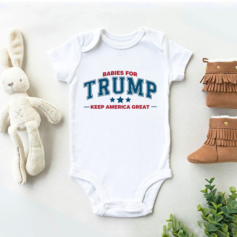 Mono de bebé personalizado para bebés con diseño divertido y genial de Trump para baby shower