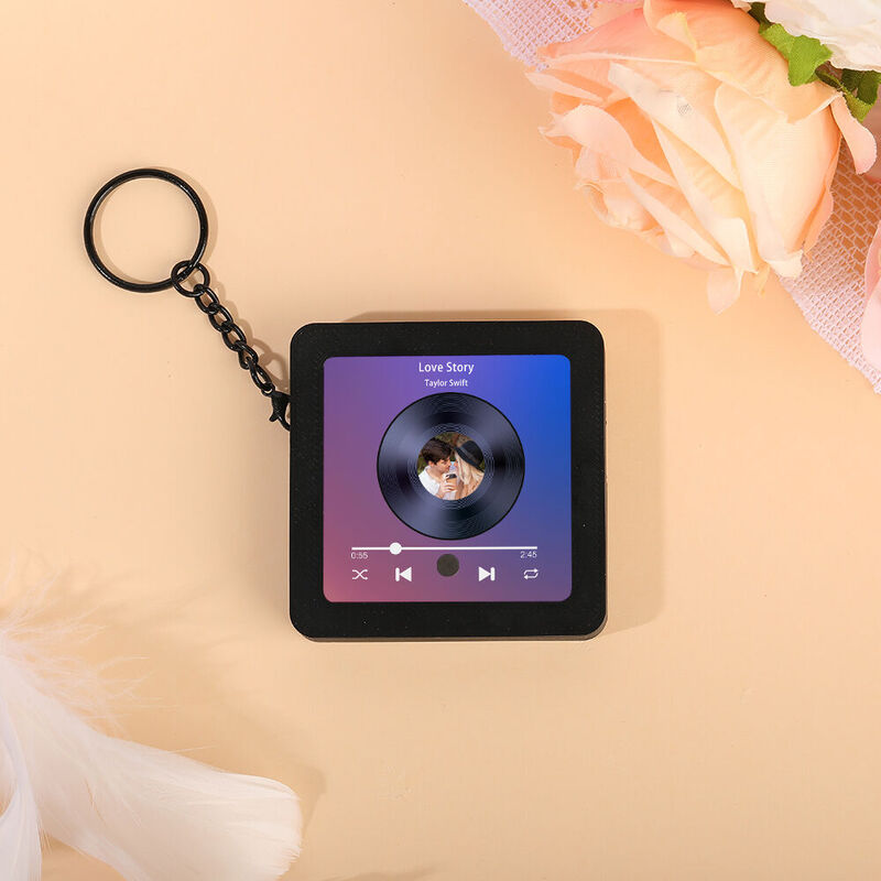 Immagine personalizzata Portachiavi Scatola musicale Bellissimo regalo per il tuo amore