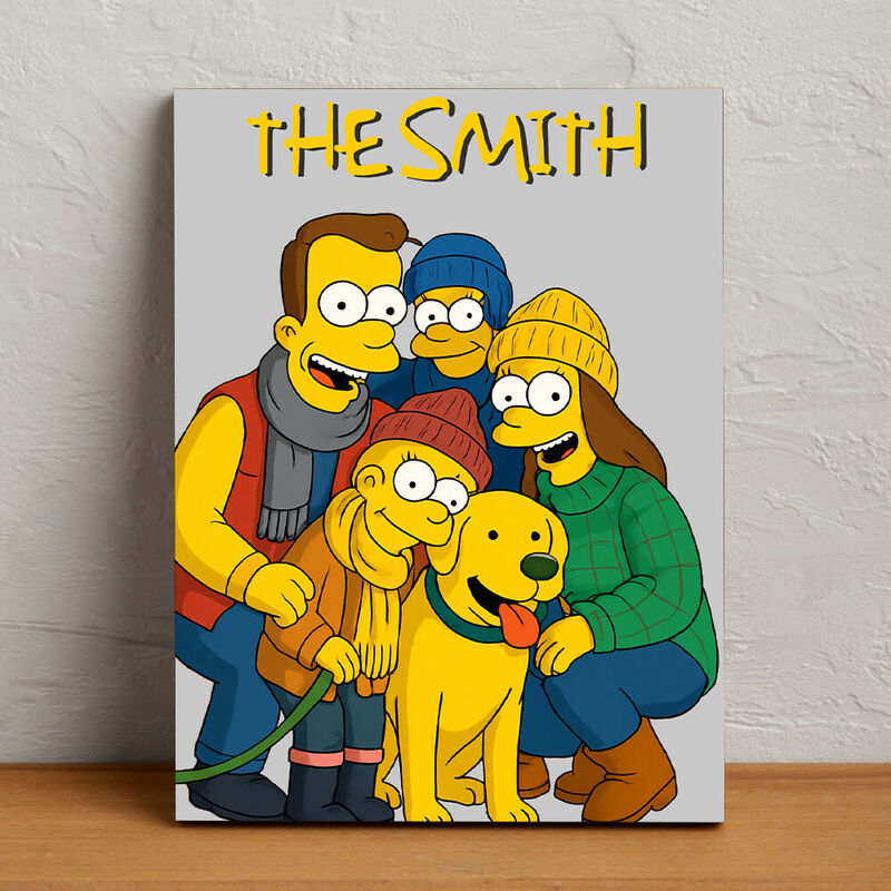 Tableau mural personnalisé en toile avec texte personnalisé Cadeau mignon pour la famille