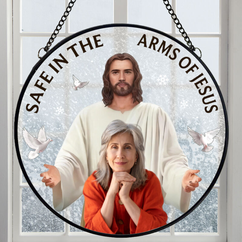 Personalized Stained Glass Window Hanging Suncatcher Memorial Gifts For Loss Of Mom Dad