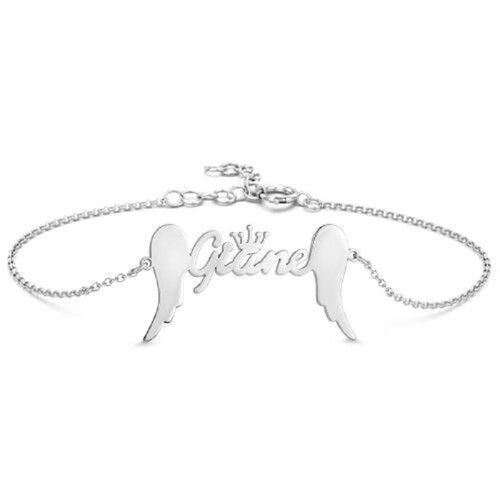 "Du bist ein Engel" Name Personalisiertes Armband mit Kronenengelflügeln