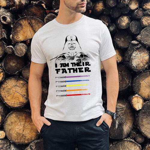 Personalisiertes T-Shirt mit individuellem Namen und Cartoon-Muster tolles Geschenk für Papa
