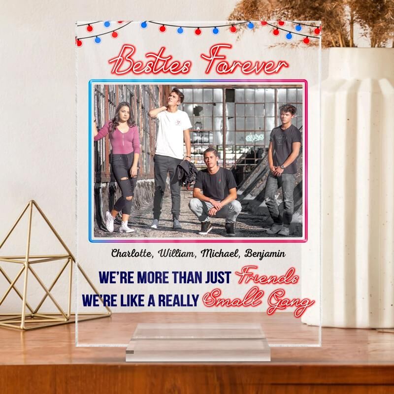 Personalized Acrylic Photo Plaque Besties Forever with Custom Names Great Gift for Friends