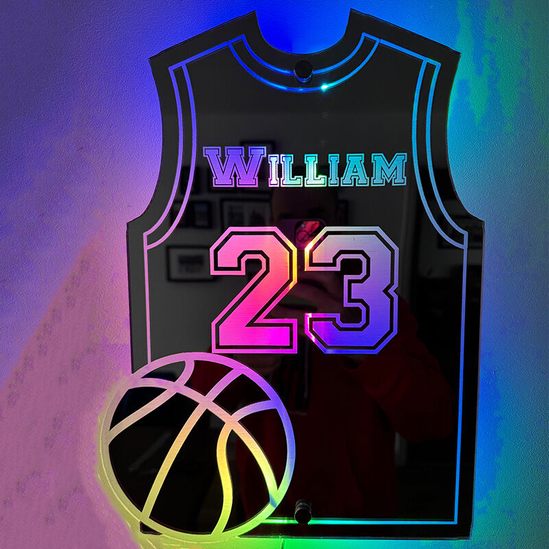 Personalized LED Cool Mirror Lights For Basketball Lovers