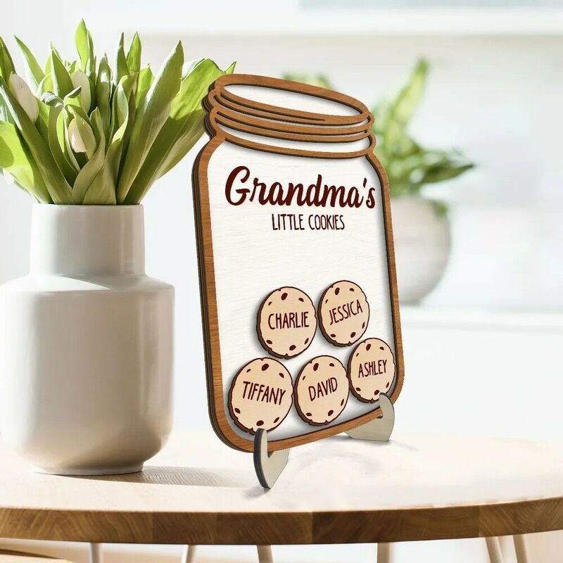 Personalized Cookie Jar Custom Names Cute Gift For Grandma