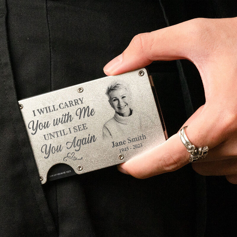 Personalized Metal Card Holder Customized Photo Commemorative Gift For Loved Ones