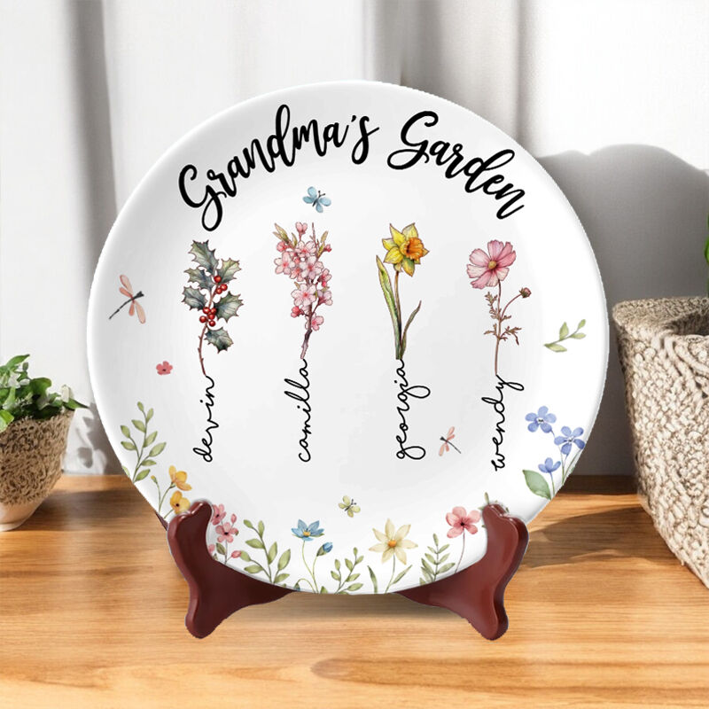 Targhetta personalizzata con fiore di nascita personalizzato Regalo unico per la festa della mamma
