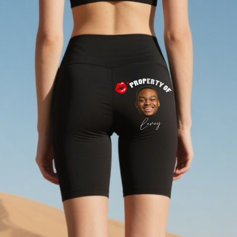Leggings de motociclista personalizados, propiedad tuya. Diseño personalizado con foto y nombre. Regalo divertido para tu amante y esposa.