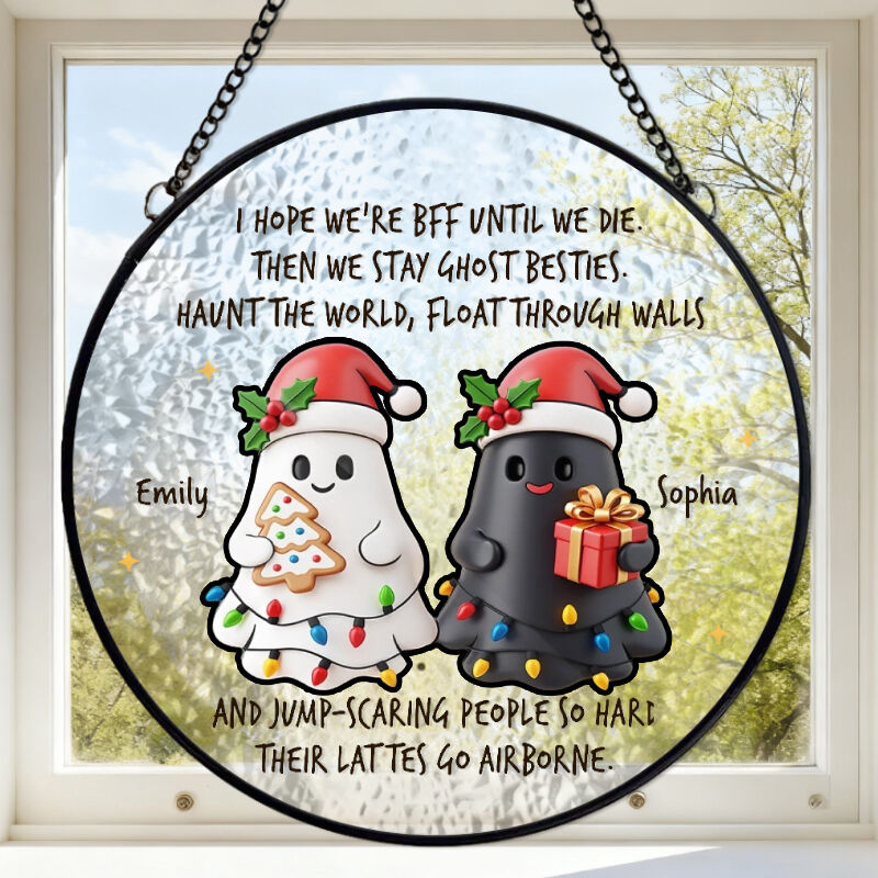 Personalisierter Sonnenfänger zum Aufhängen als Weihnachtsgeschenk für beste Freunde