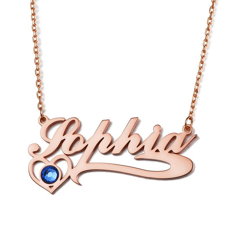 "That’s the One" Personalized Name Necklace With Birthstone