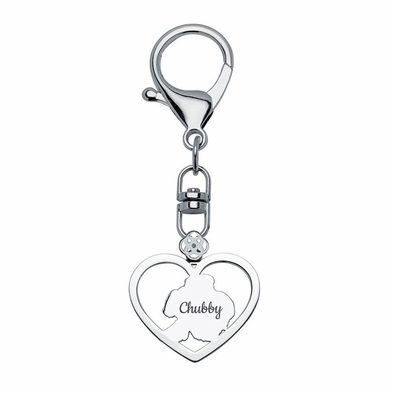 Personalized Photo Heart Lettering Keychain Pet Gift