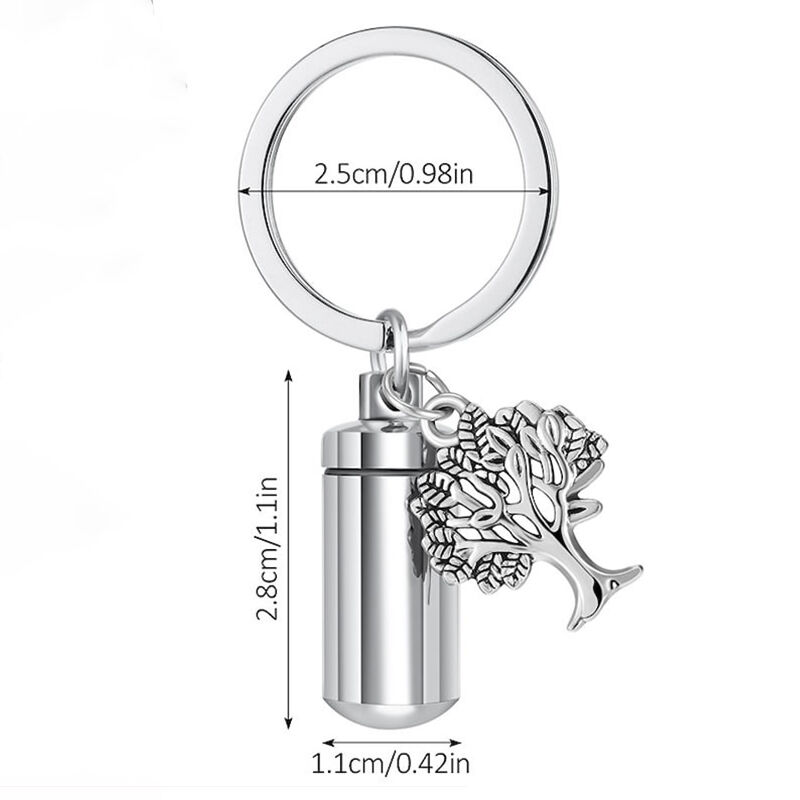 Porte-clés personnalisé "Arbre de vie" avec urne commémorative gravée.