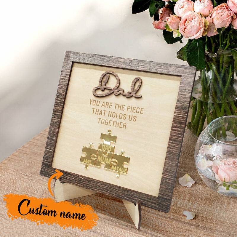 Personalized Acrylic Name Puzzle Frame Warm Father's Day Gift