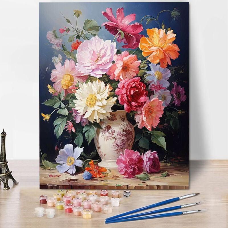 Colorful Flowers Paint By Numbers Kits Best Gift for Your Lovers