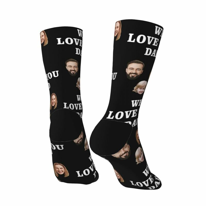 Personalized Face Socks Can be Added with Photos and Text as a Gift for Dad